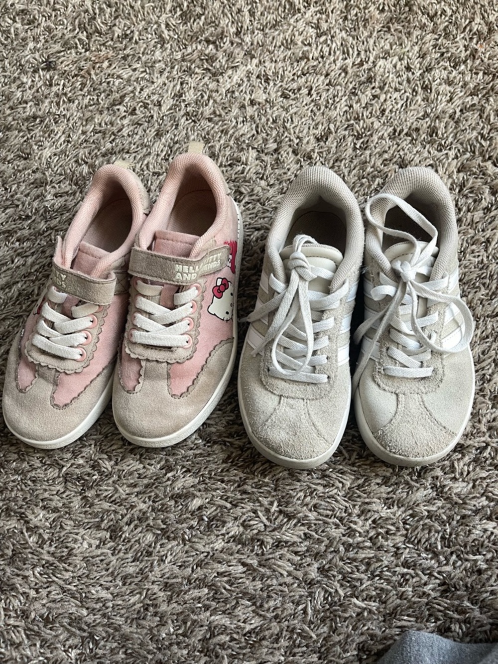Hello Kitty Pink and Beige Kids Sneakers with Lace & Velcro
